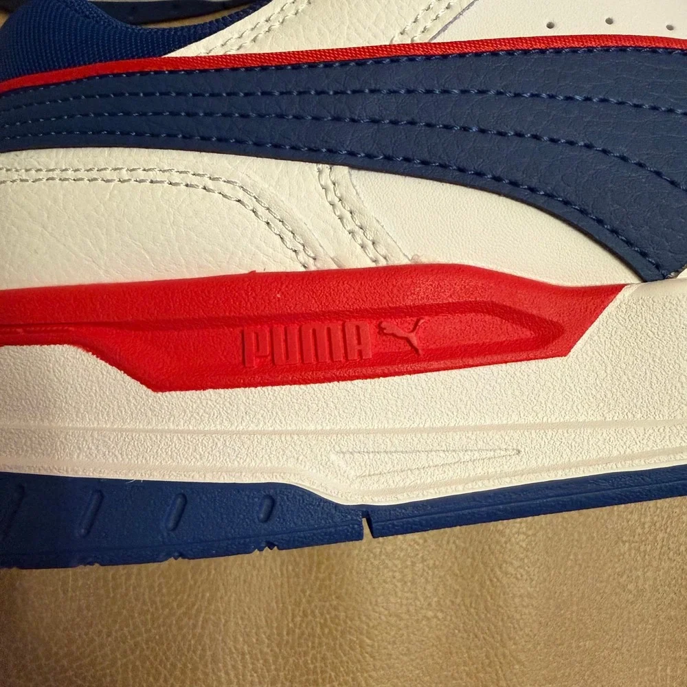 Puma Rebound Retro Mens White Blue Red Sneakers 400197-05 Size 9 - Picture 4 of 16